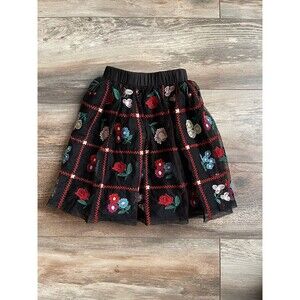 NWT Hanna Andersson Multicolored Floral Embroidered Pull-On Skirt Size 3T